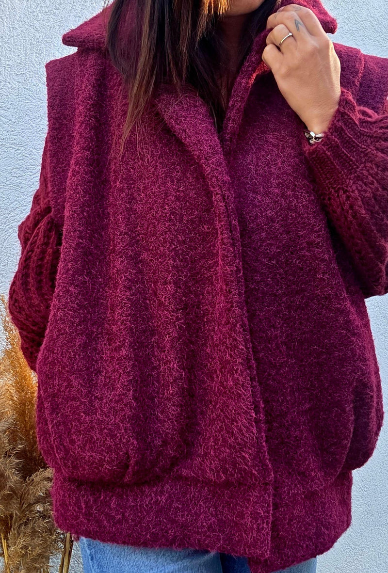 Veste sans manches PATRICIA – bordeaux