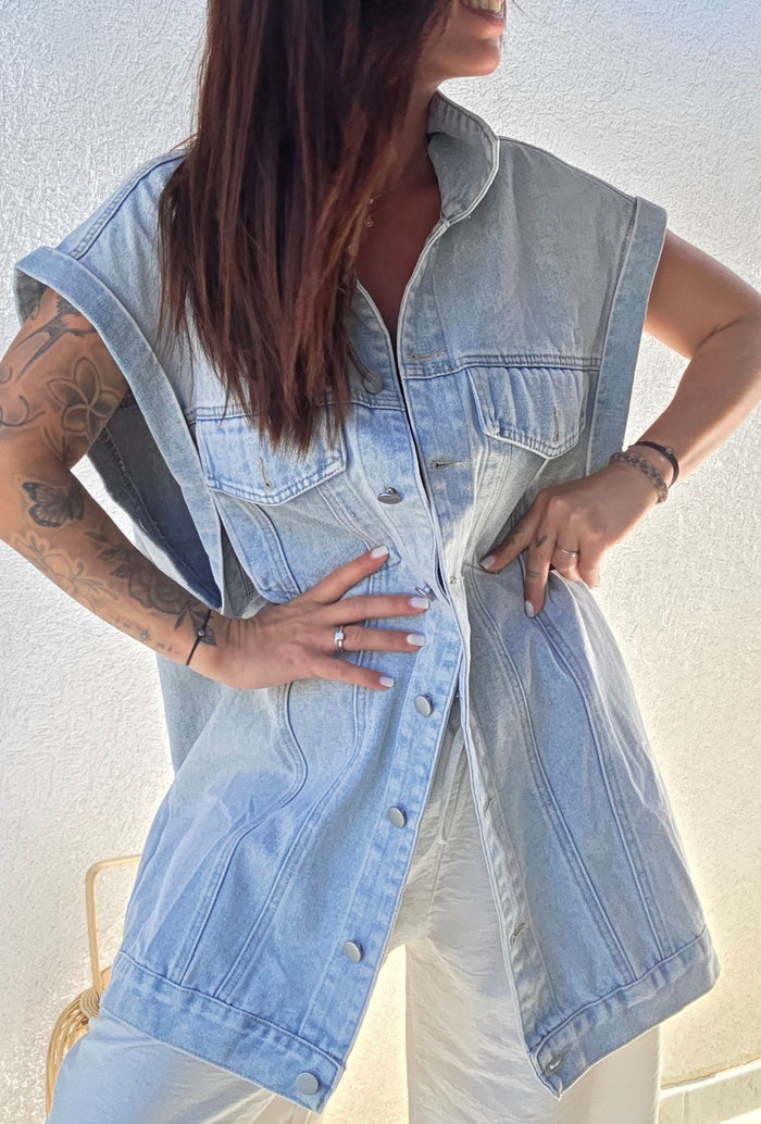 veste jeans INES bleu clair 