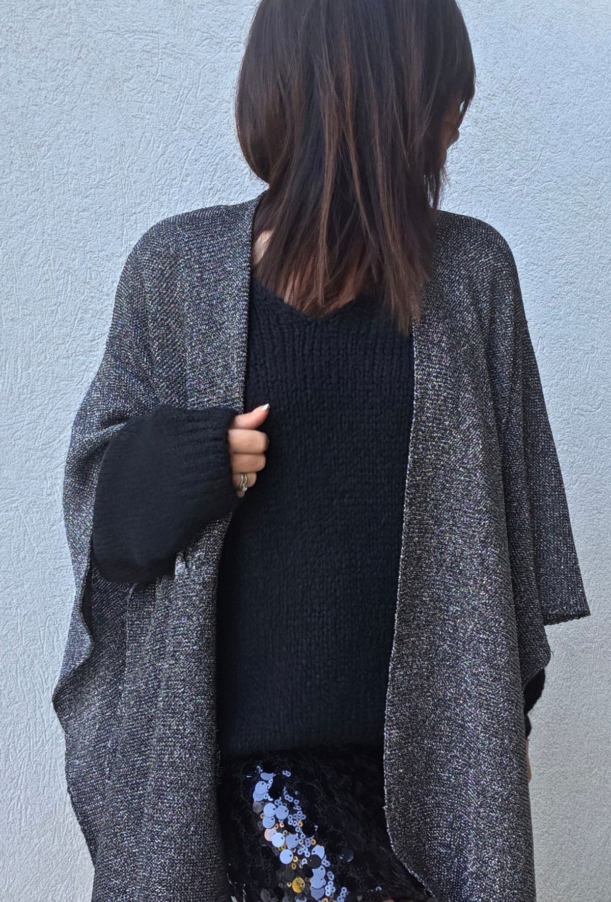 Gilet paillettes CLARA – Argenté